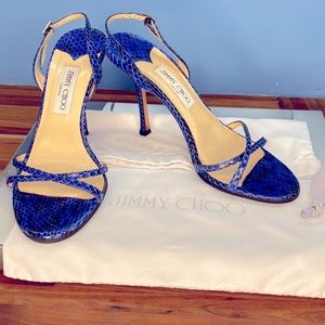 Jimmy Choo Blue Snakeskin Heels